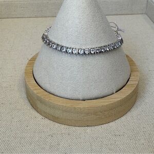 Silver-Plated CZ Bracelet 7”